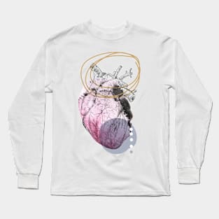 Anatomical heart, engraving drawing. Long Sleeve T-Shirt